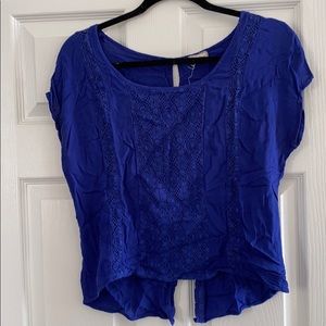 Size medium, royal blue, open back, t shirt